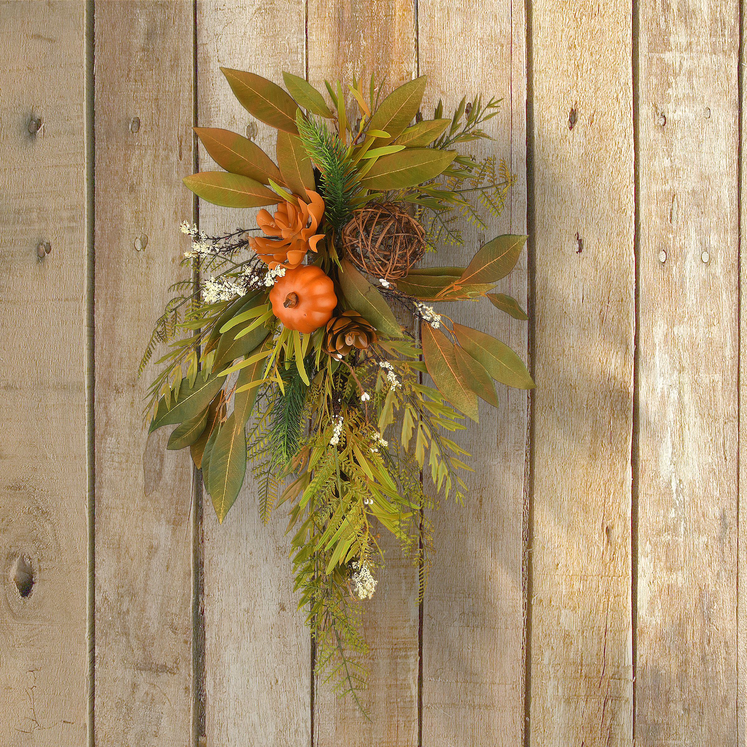 National Tree Company 26" Harvest Wall Flower Swag Wayfair